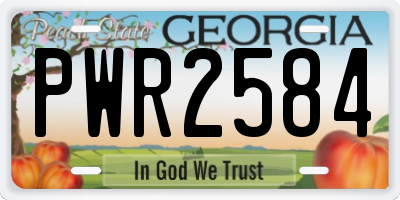 GA license plate PWR2584
