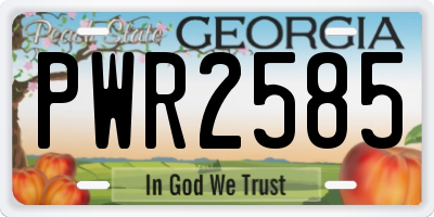GA license plate PWR2585