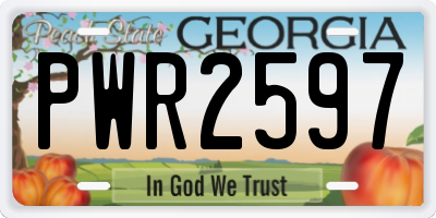GA license plate PWR2597