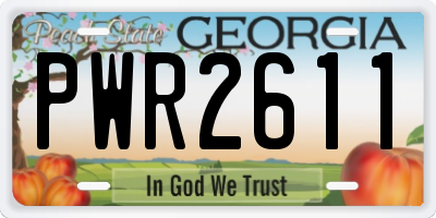GA license plate PWR2611
