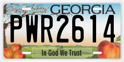 GA license plate PWR2614