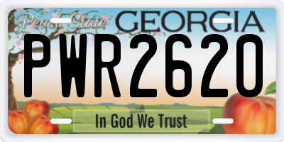 GA license plate PWR2620