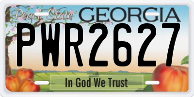 GA license plate PWR2627