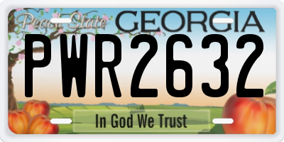 GA license plate PWR2632
