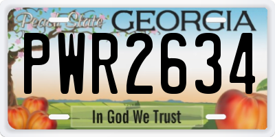 GA license plate PWR2634