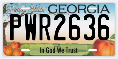 GA license plate PWR2636
