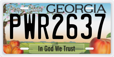 GA license plate PWR2637