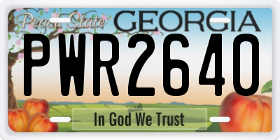 GA license plate PWR2640