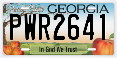 GA license plate PWR2641
