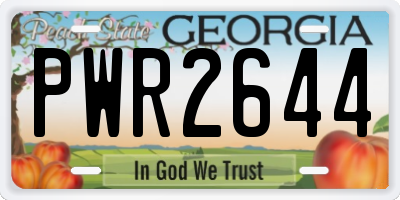 GA license plate PWR2644