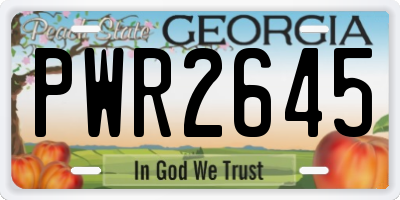 GA license plate PWR2645