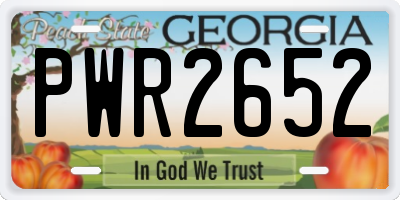GA license plate PWR2652