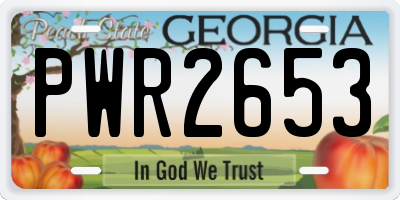 GA license plate PWR2653