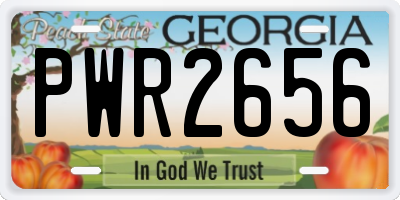 GA license plate PWR2656