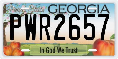 GA license plate PWR2657
