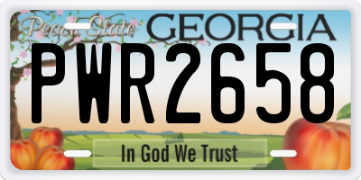 GA license plate PWR2658