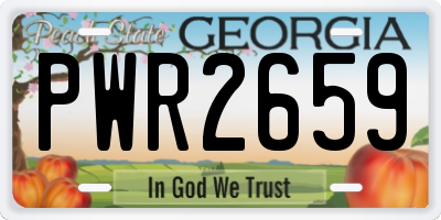 GA license plate PWR2659