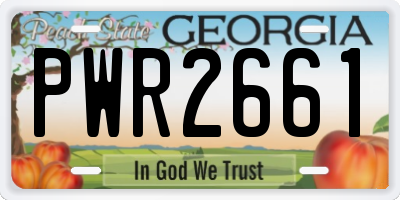 GA license plate PWR2661