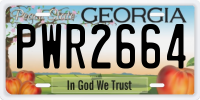 GA license plate PWR2664