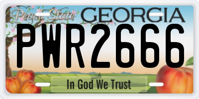 GA license plate PWR2666
