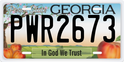 GA license plate PWR2673