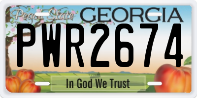 GA license plate PWR2674