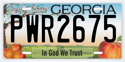 GA license plate PWR2675