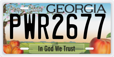 GA license plate PWR2677