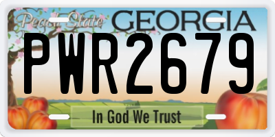 GA license plate PWR2679