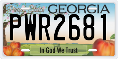 GA license plate PWR2681