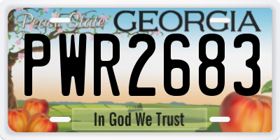 GA license plate PWR2683