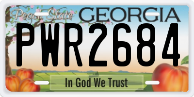 GA license plate PWR2684