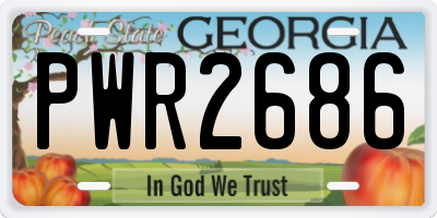 GA license plate PWR2686