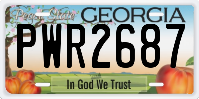 GA license plate PWR2687