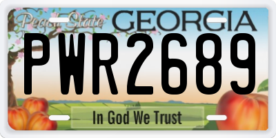 GA license plate PWR2689