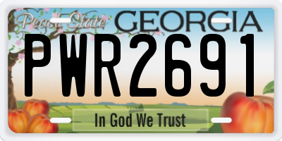 GA license plate PWR2691