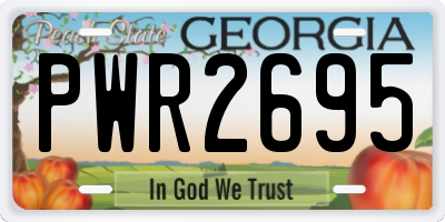 GA license plate PWR2695