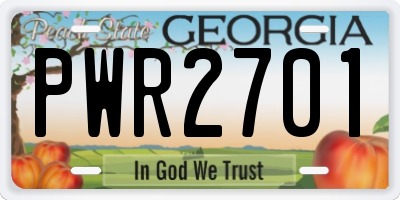 GA license plate PWR2701