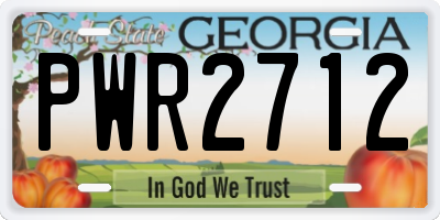 GA license plate PWR2712