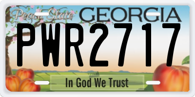 GA license plate PWR2717