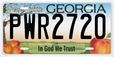GA license plate PWR2720