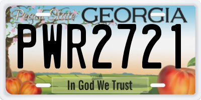 GA license plate PWR2721