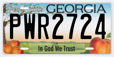 GA license plate PWR2724