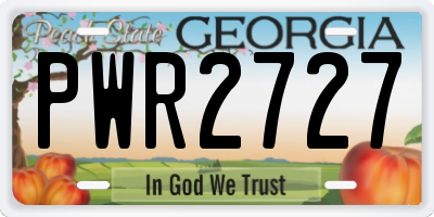 GA license plate PWR2727
