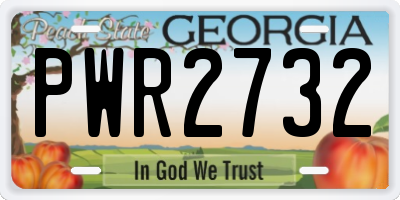 GA license plate PWR2732