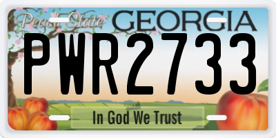 GA license plate PWR2733
