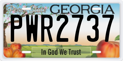 GA license plate PWR2737