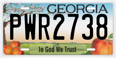 GA license plate PWR2738