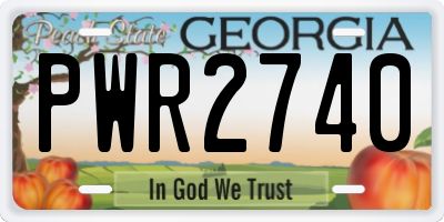 GA license plate PWR2740