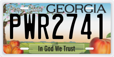 GA license plate PWR2741